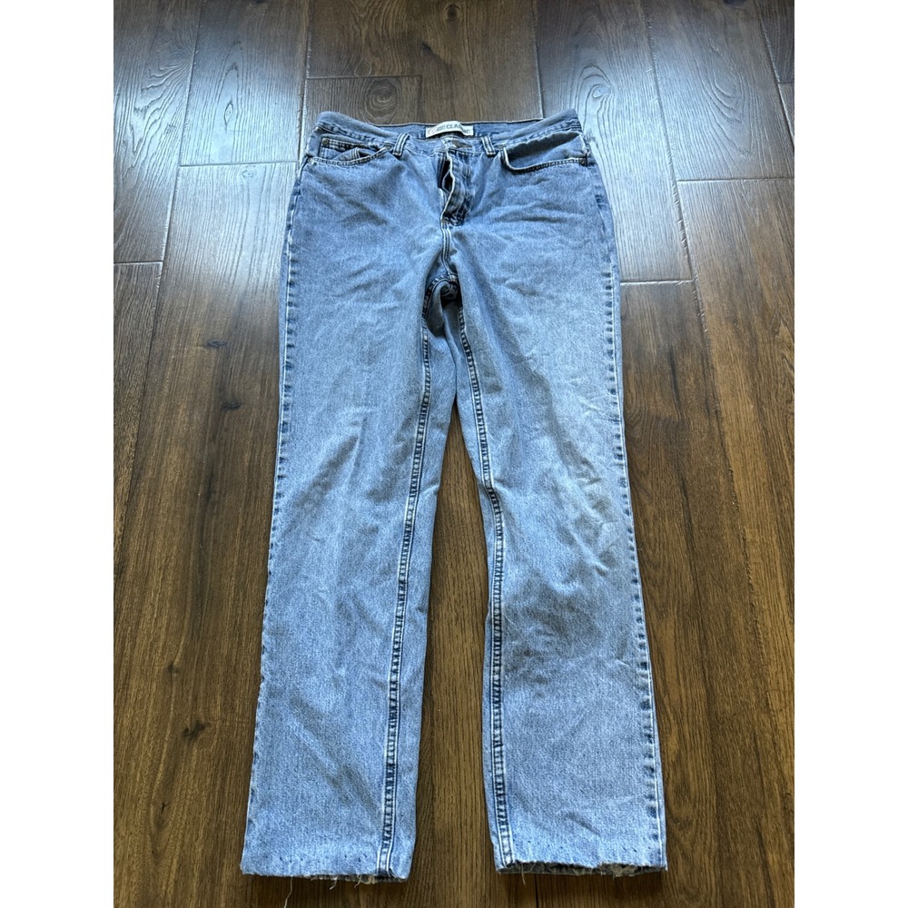 Faded Glory Classic Straight Leg Jeans Medium Stonewash Blue Denim Size 12 Reg